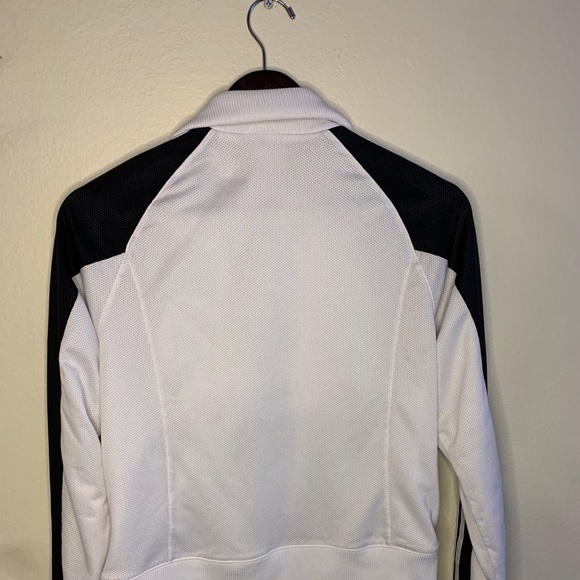 Adidas White Sporty Jacket with Black Trim Ladies Sz M - Picture 3 of 8